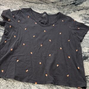 Old Navy Black and Orange Candy Corn Women's Top